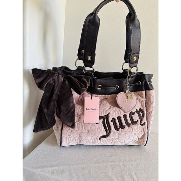Juicy Couture Handbags - Juicy Couture Vintage Dreams Tote Bag Daydreamer Blush Pink Brown Shoulder NWT